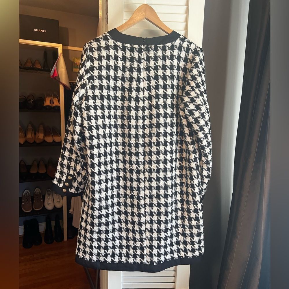 Tuckernuck Pomander Place Coco Black White Gold HoundstoothTweed Dress - Picture 6 of 8